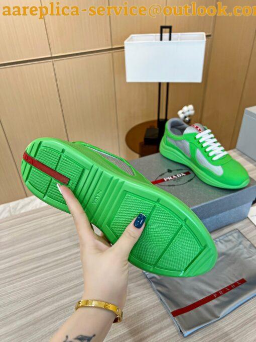 Replica Prada America’s Cup Sneakers in Green Rubber and Bike Fabric 4