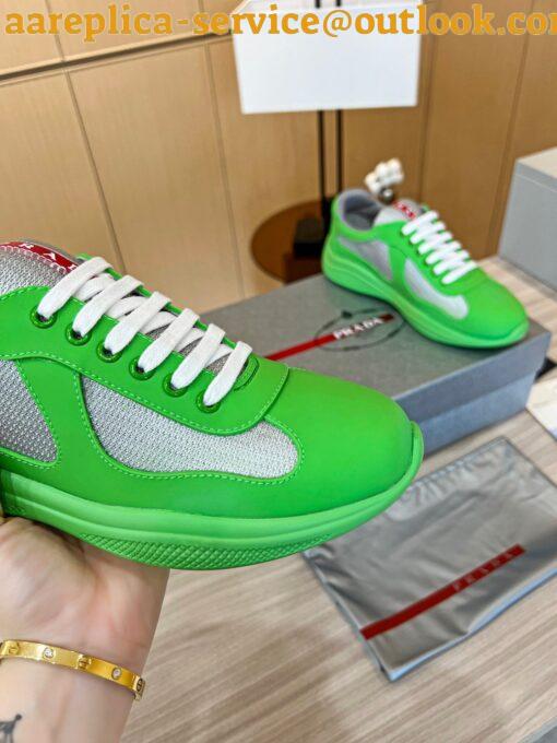 Replica Prada America’s Cup Sneakers in Green Rubber and Bike Fabric 6