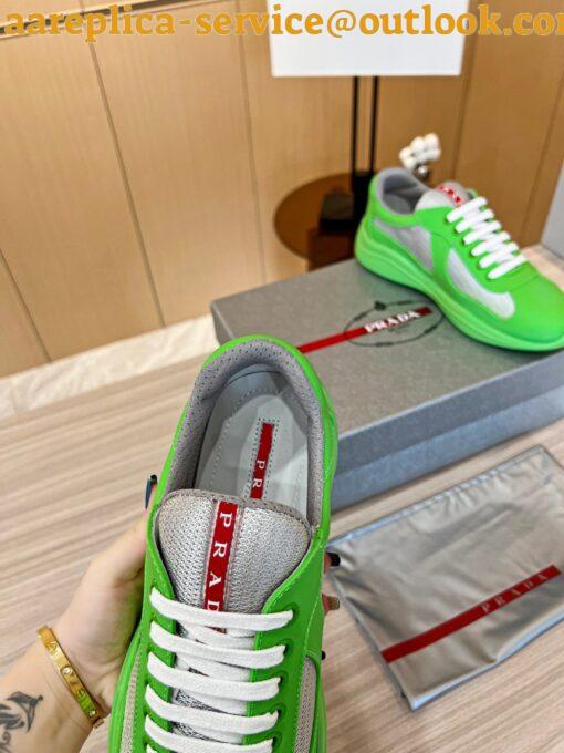 Replica Prada America’s Cup Sneakers in Green Rubber and Bike Fabric 7