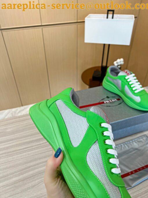 Replica Prada America’s Cup Sneakers in Green Rubber and Bike Fabric 8