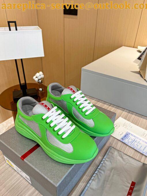 Replica Prada America’s Cup Sneakers in Green Rubber and Bike Fabric 9