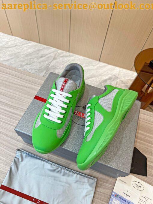 Replica Prada America’s Cup Sneakers in Green Rubber and Bike Fabric 10