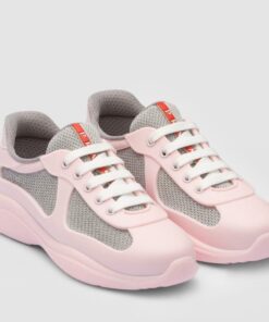 Replica Prada America’s Cup Sneakers in Pink Rubber and Bike Fabric