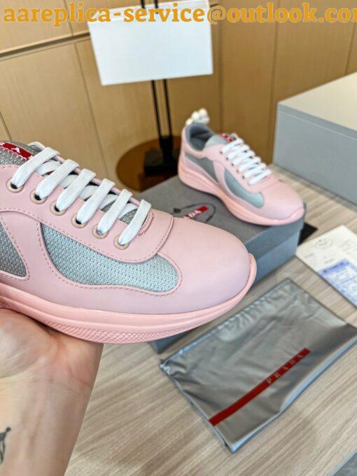 Replica Prada America’s Cup Sneakers in Pink Rubber and Bike Fabric 6