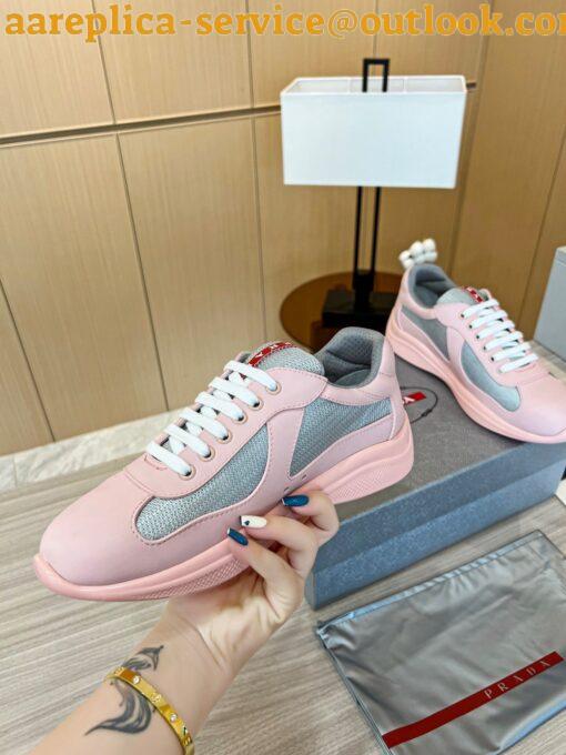 Replica Prada America’s Cup Sneakers in Pink Rubber and Bike Fabric 8