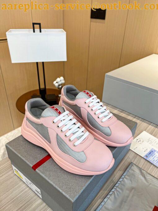 Replica Prada America’s Cup Sneakers in Pink Rubber and Bike Fabric 9