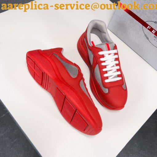 Replica Prada America’s Cup Sneakers in Red Rubber and Bike Fabric 4