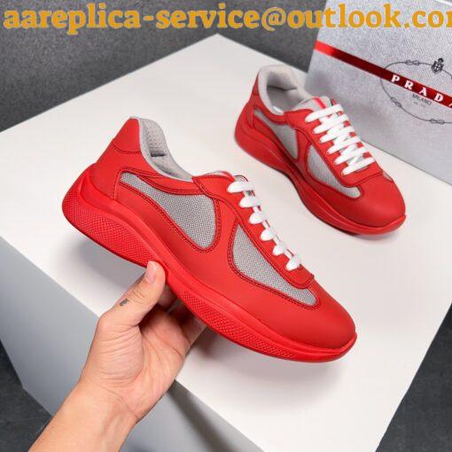 Replica Prada America’s Cup Sneakers in Red Rubber and Bike Fabric 5