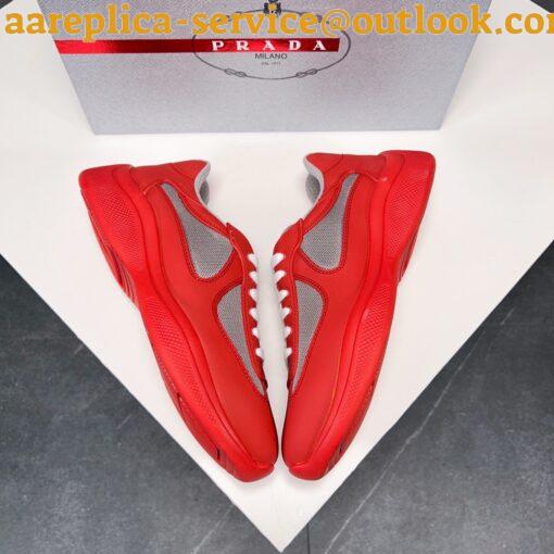 Replica Prada America’s Cup Sneakers in Red Rubber and Bike Fabric 6