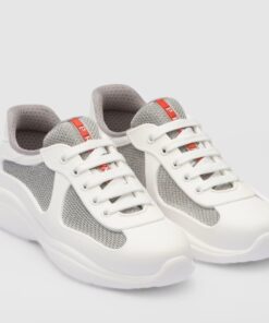 Replica Prada America’s Cup Sneakers in White Rubber and Bike Fabric