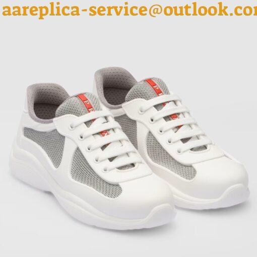 Replica Prada America’s Cup Sneakers in White Rubber and Bike Fabric