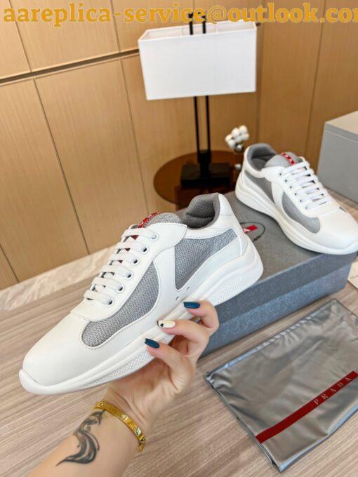 Replica Prada America’s Cup Sneakers in White Rubber and Bike Fabric 3