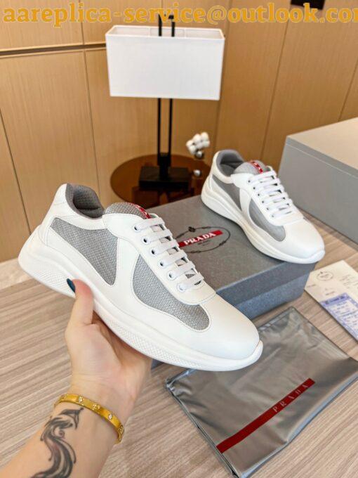 Replica Prada America’s Cup Sneakers in White Rubber and Bike Fabric 5