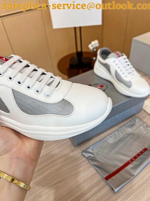 Replica Prada America’s Cup Sneakers in White Rubber and Bike Fabric 7