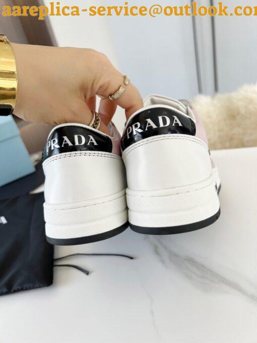 Replica Prada District Sneakers in White and Pink Calfskin 9