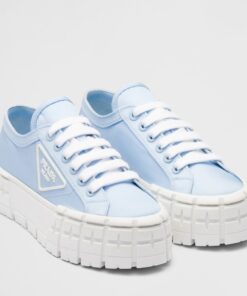 Replica Prada Double Wheel Sneakers In Blue Nylon Gabardine