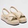 Replica Prada Heeled Slide Sandals 65mm In White Nappa Leather 10