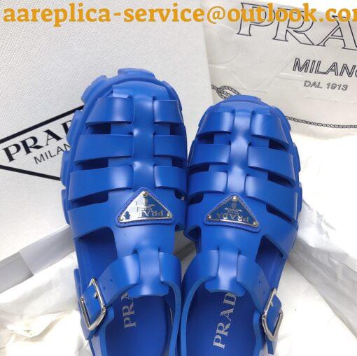 Replica Prada Foam Sandals in Blue Rubber 7