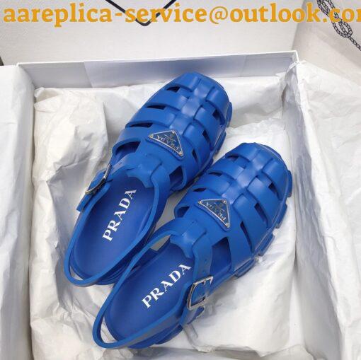 Replica Prada Foam Sandals in Blue Rubber 8