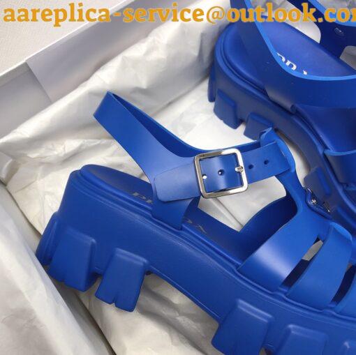 Replica Prada Foam Sandals in Blue Rubber 10