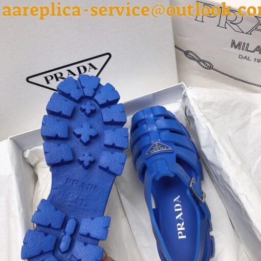 Replica Prada Foam Sandals in Blue Rubber 11