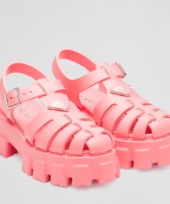 Replica Prada Foam Sandals in Pink Rubber