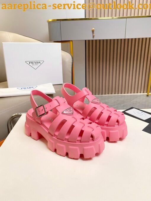 Replica Prada Foam Sandals in Pink Rubber 3