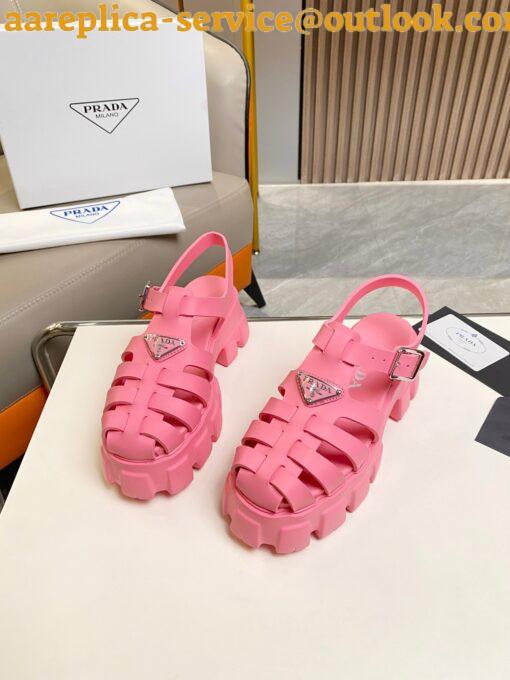 Replica Prada Foam Sandals in Pink Rubber 4