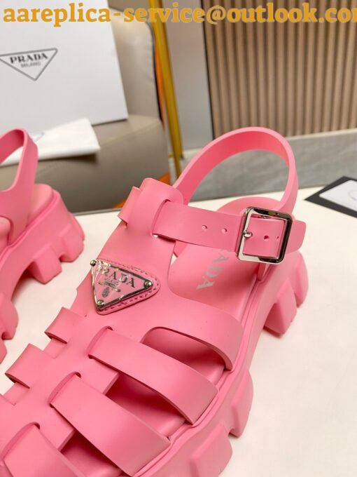 Replica Prada Foam Sandals in Pink Rubber 5