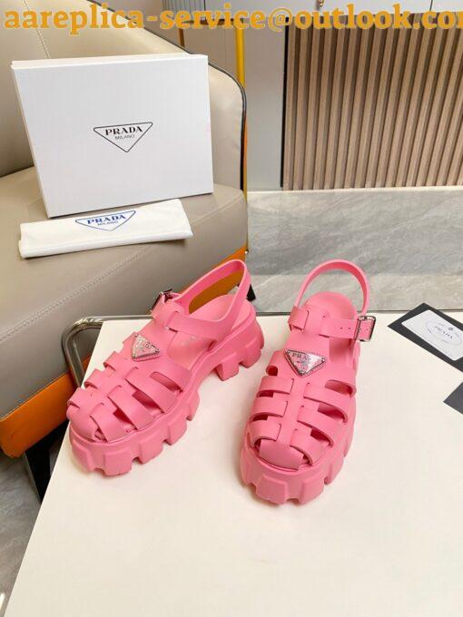 Replica Prada Foam Sandals in Pink Rubber 7