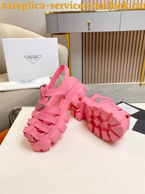 Replica Prada Foam Sandals in Pink Rubber 9