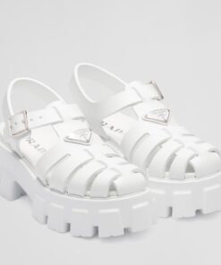 Replica Prada Foam Sandals in White Rubber