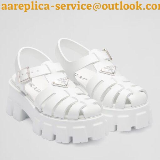 Replica Prada Foam Sandals in White Rubber