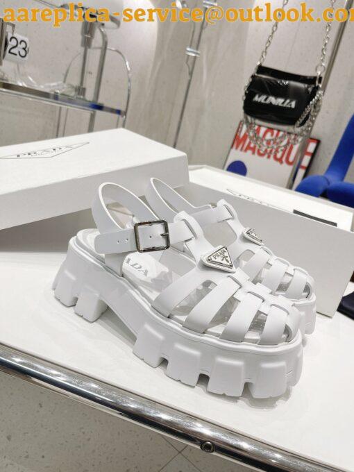 Replica Prada Foam Sandals in White Rubber 3