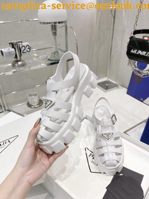 Replica Prada Foam Sandals in White Rubber 5