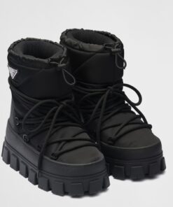 Replica Prada Gabardine Après-ski Boots in Black Nylon