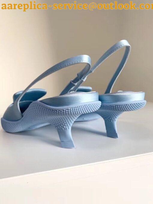 Replica Prada Gabardine Slingback Pumps In Light Blue Nylon 8