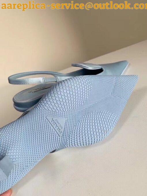 Replica Prada Gabardine Slingback Pumps In Light Blue Nylon 9