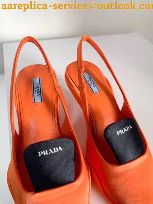 Replica Prada Gabardine Slingback Pumps In Orange Nylon 5