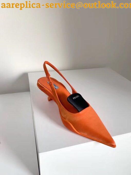 Replica Prada Gabardine Slingback Pumps In Orange Nylon 6