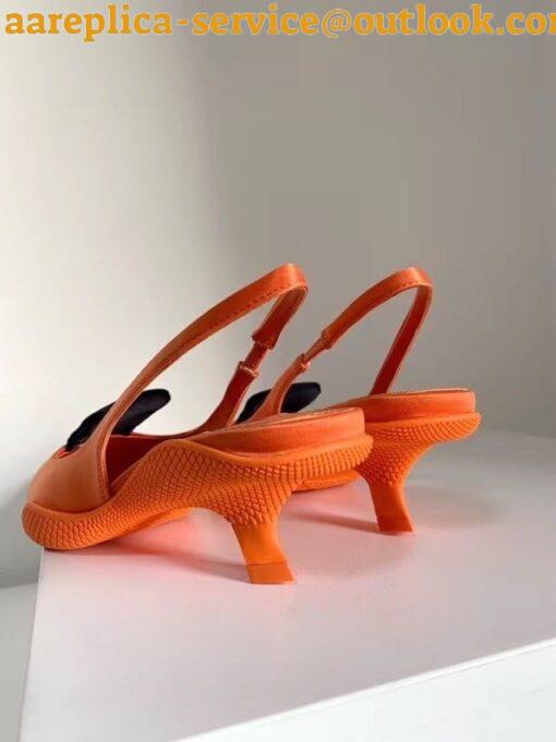 Replica Prada Gabardine Slingback Pumps In Orange Nylon 8