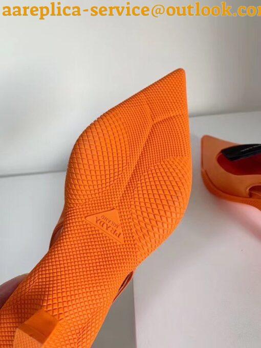 Replica Prada Gabardine Slingback Pumps In Orange Nylon 9