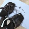 Replica Prada Heeled Thong Sandals In Aqua Brushed Leather 10