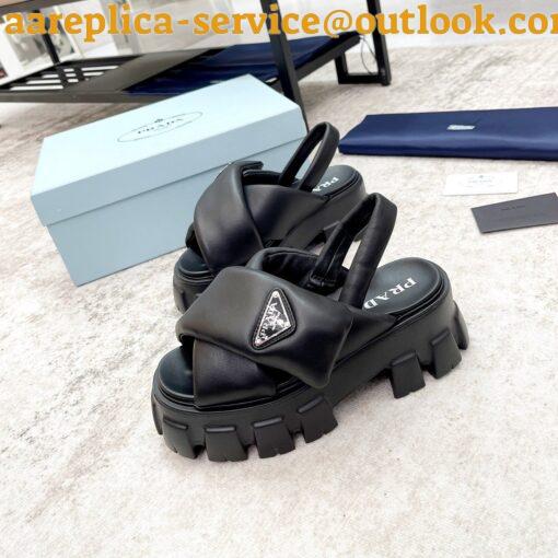 Replica Prada Monolith Padded Sandals In Black Nappa Leather 24