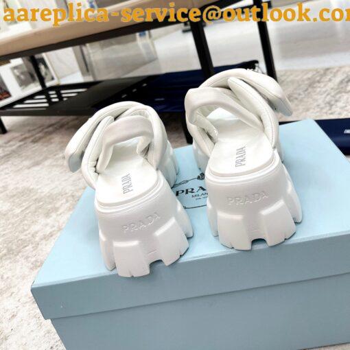 Replica Prada Monolith Padded Sandals In White Nappa Leather 5