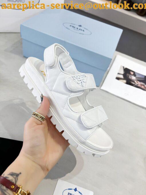 Replica Prada Padded Sandals In White Nappa Leather 3