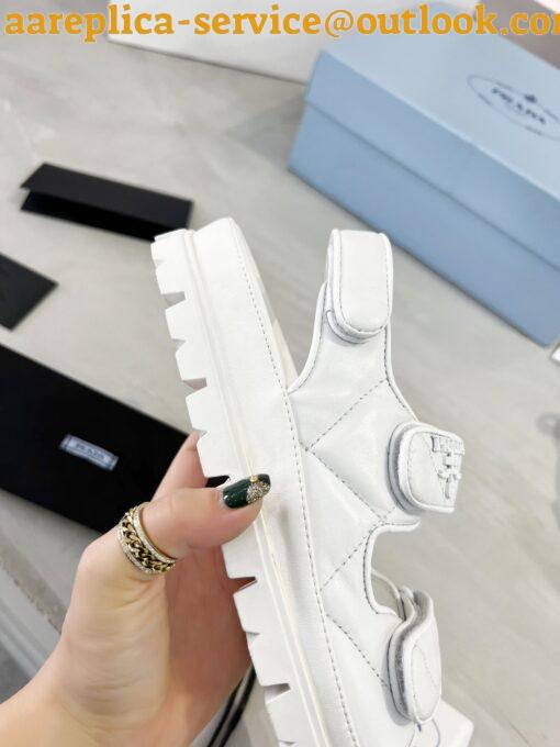 Replica Prada Padded Sandals In White Nappa Leather 6