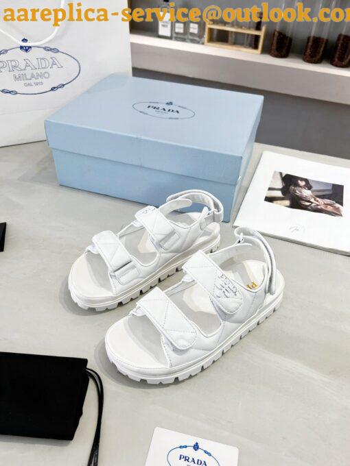 Replica Prada Padded Sandals In White Nappa Leather 8