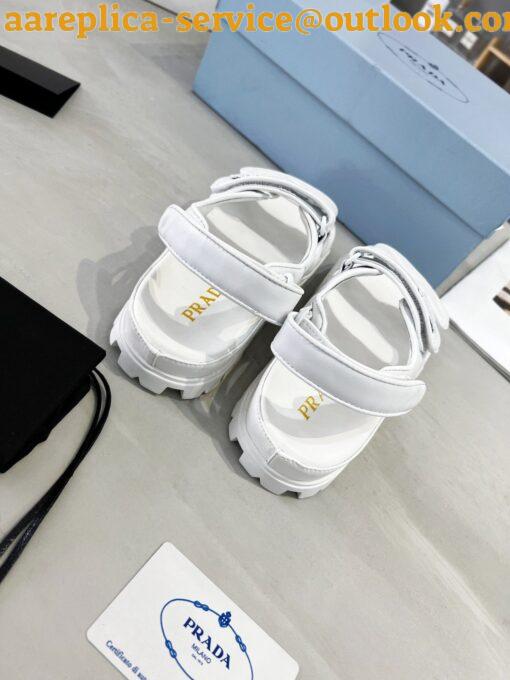 Replica Prada Padded Sandals In White Nappa Leather 10