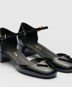 Replica Prada Monolith Padded Sandals In Black Nappa Leather